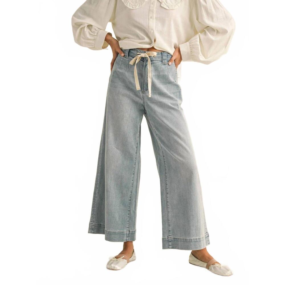 NEW MIOU MUSE tie front pants in denim
